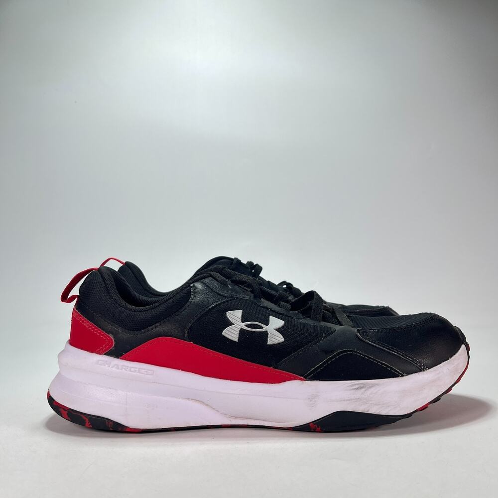 Under Armour Charged Edge Black Red Running Shoes 3026860-003 Men's Size 11.5
